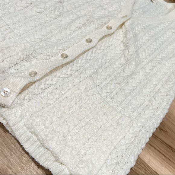 Vintage Ivory Cable Knit Vest Women’s Medium - Picture 3 of 3